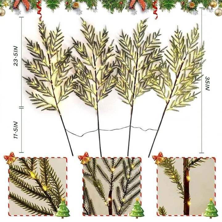 🎄 35" Christmas Lighted Norfolk Pine Branches