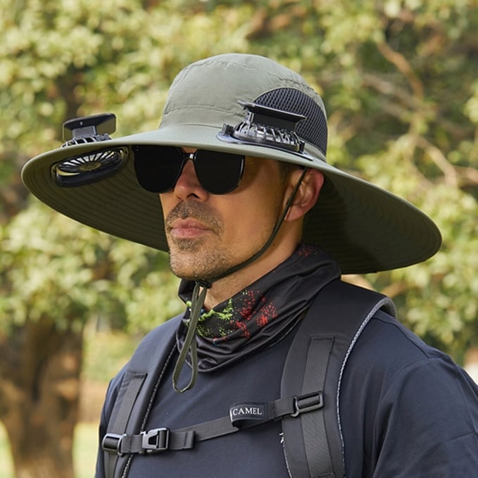 New Solar Fan Outdoor Fishing Hat