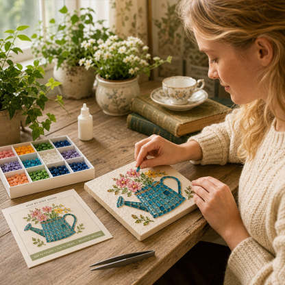 🌸 DIY Mosaic Watering Can Kit ✨ Create Your Own Garden Art Masterpiece