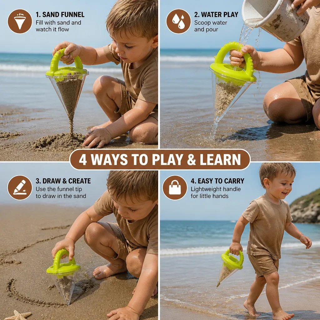 🔥Last Day 49% OFF👶🏻Kids Beach Sand Funnel Toy for Drawing and Pouring🏖