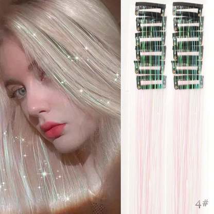 🔥Last Day 49% OFF ✨Clip-in Tinsel Hair Extensions(A set of 12 pieces)🌈