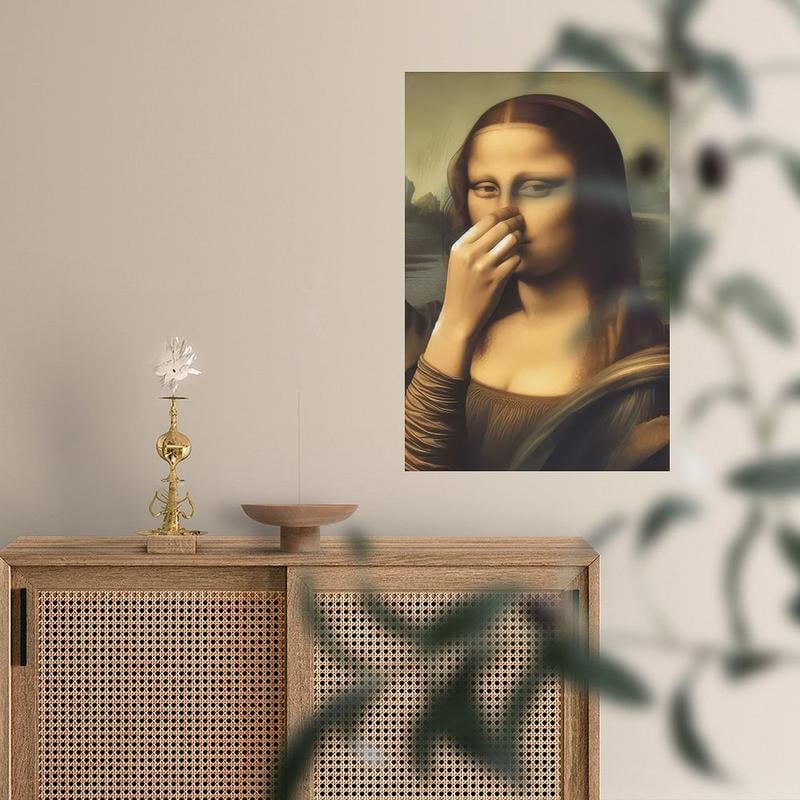 🎁 Black Friday Special 49% Off🎨🧻Funny M*na Lisa Bathroom Art - Add Some Holiday Laughs! 😂