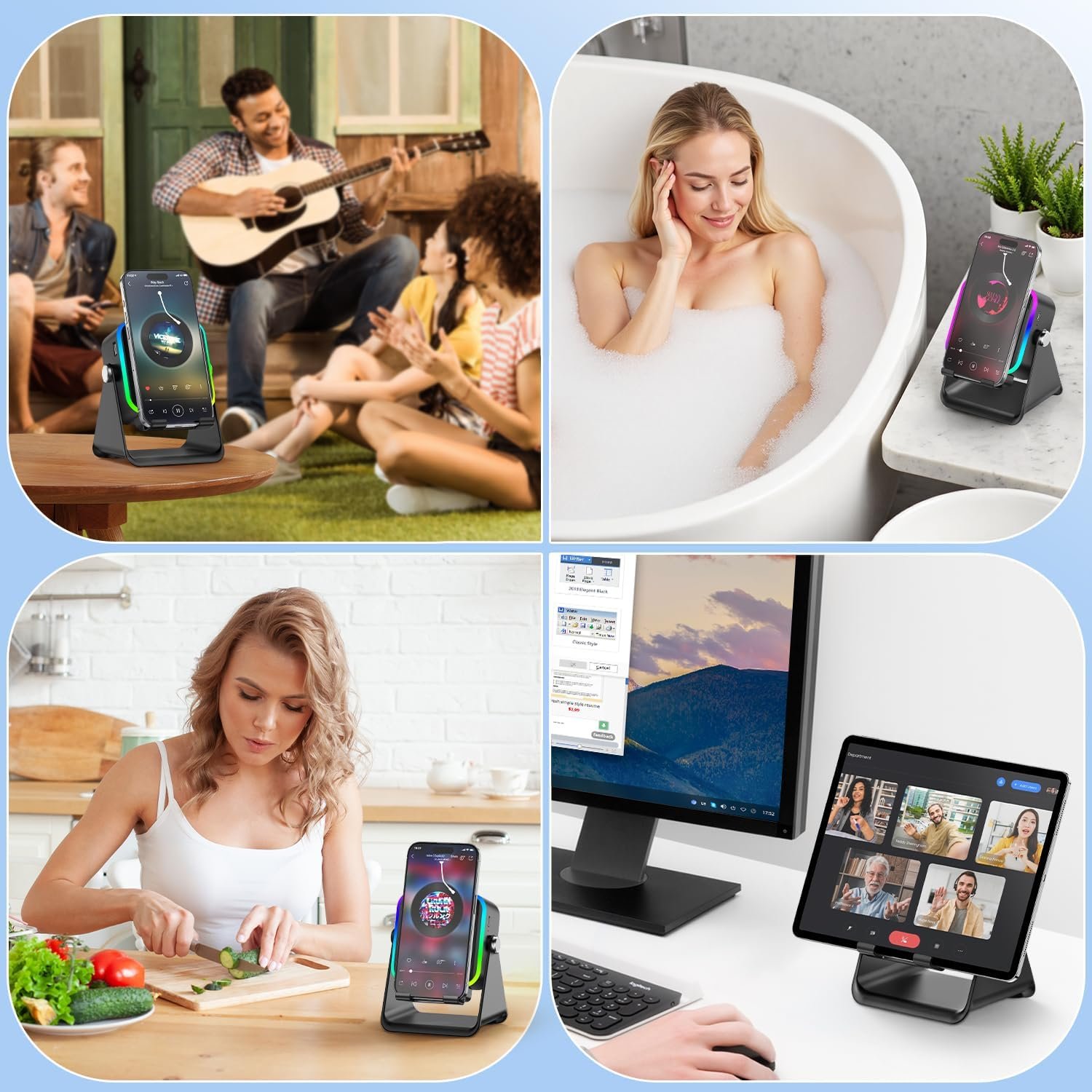 💥 FINAL TIME SALE! 40% OFF🎶📱 5-in-1 Wireless Induction Bluetooth Speaker with Adjustable Phone Stand