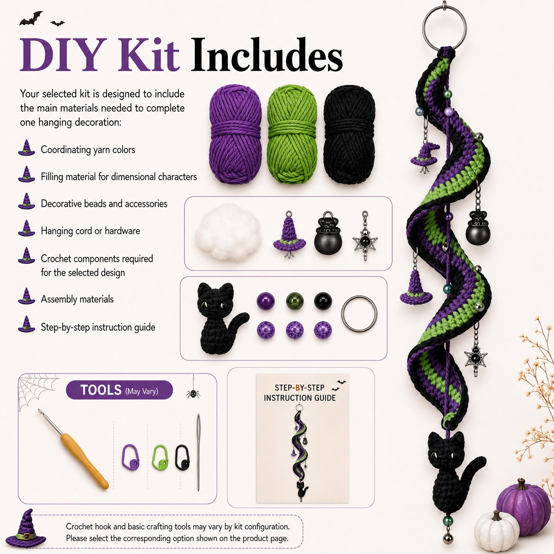 🔥Last Day 50% OFF - 🎃 Enchanted Halloween Crochet Spiral DIY Kit 