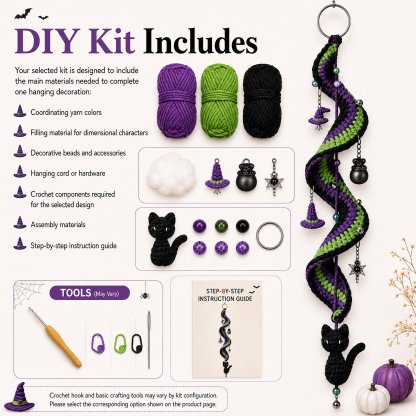 🔥Last Day 50% OFF - 🎃 Enchanted Halloween Crochet Spiral DIY Kit 