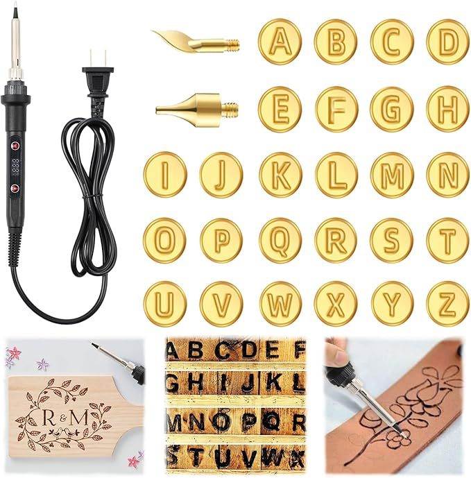 🔥Last Day 49%OFF -26 Letters Copper Mold -DIY Wood Burning/Carving Set🖊