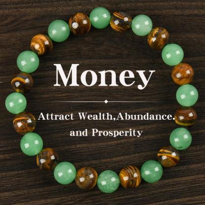 Tiger Eye Stone Bracelet – Wealth Energy, Protective Vibes, Stretchable for Calm