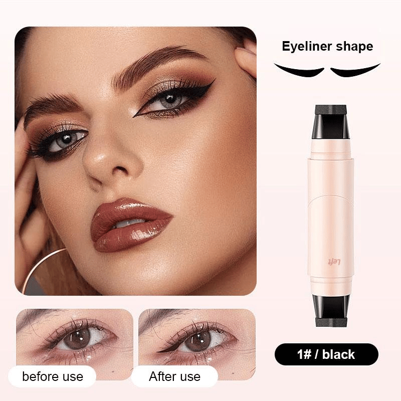 🔥Dual-Head Design Rotating Eyeliner Stamp Pen✨ Waterproof, Quick-Dry & Long-Lasting👑