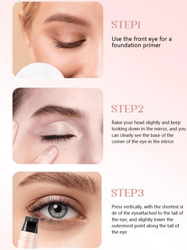 🔥Dual-Head Design Rotating Eyeliner Stamp Pen✨ Waterproof, Quick-Dry & Long-Lasting👑