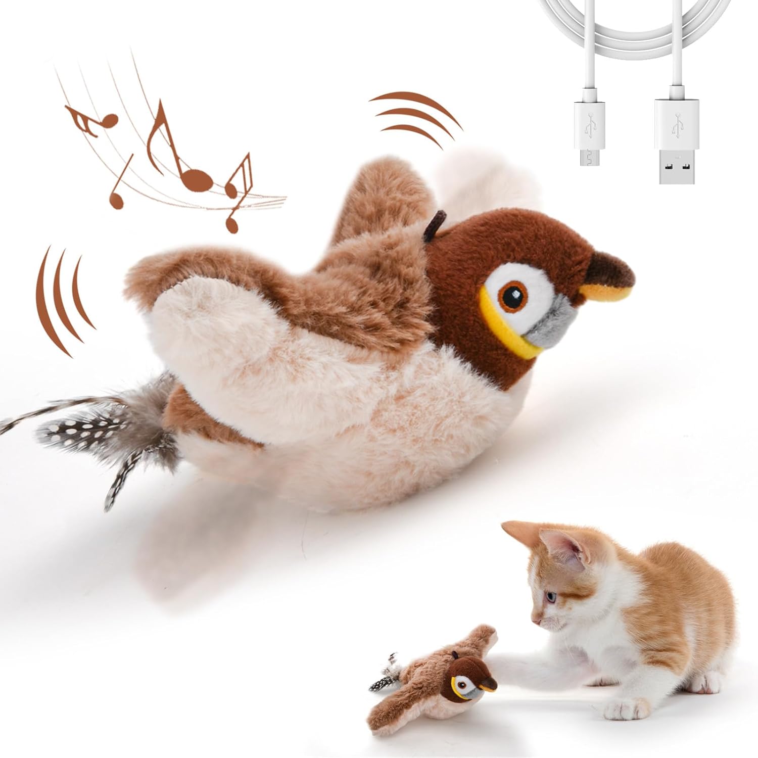 🐱YoPoll Bird Rechargeable Automatic Cat Toy