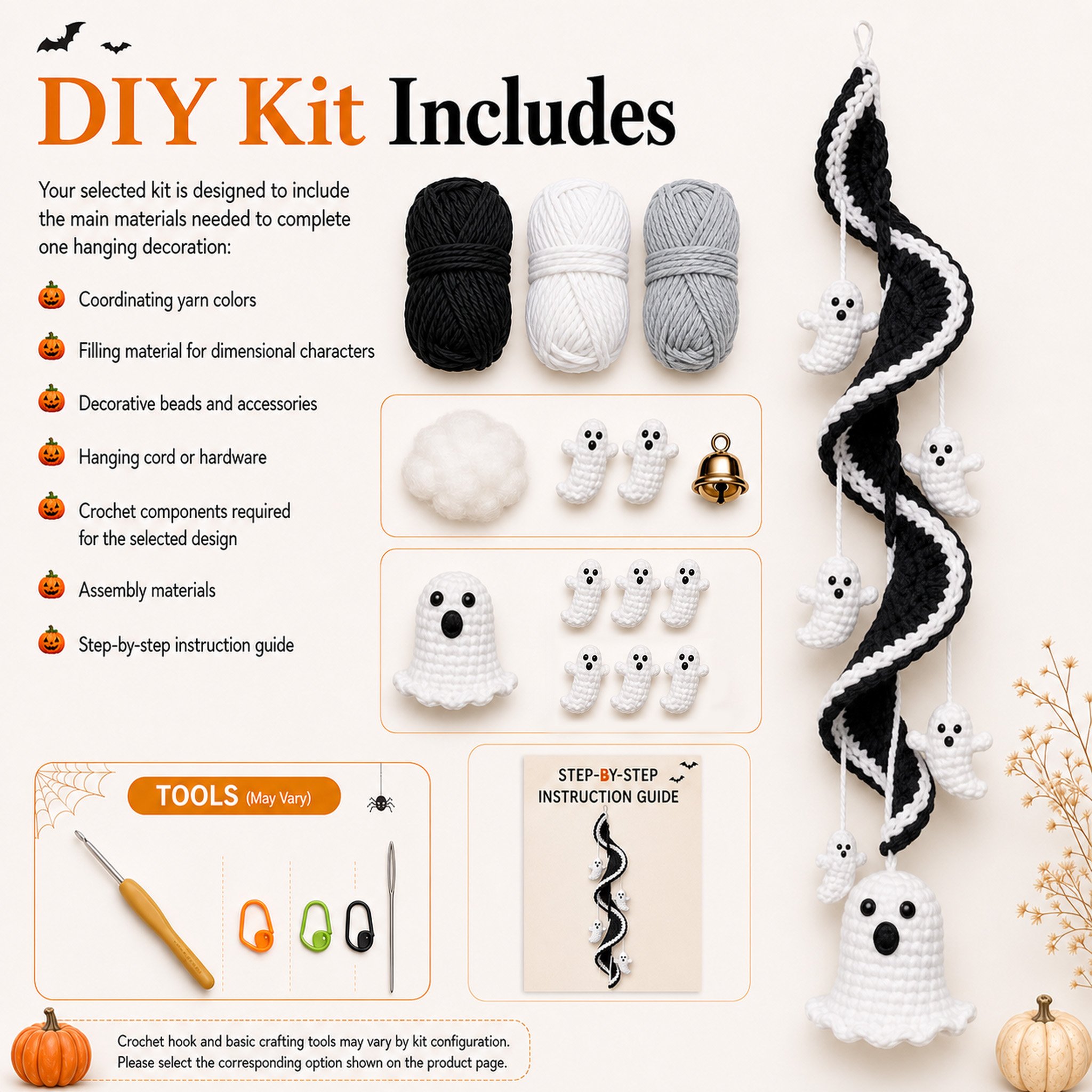 🔥Last Day 50% OFF - 🎃 Enchanted Halloween Crochet Spiral DIY Kit 
