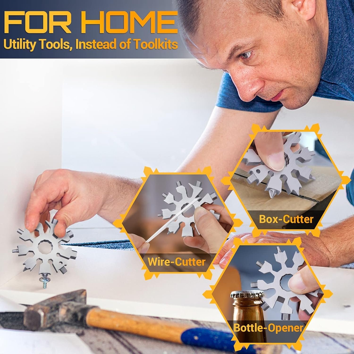 18-in-1 Snowflake Pocket Tool – Multi-function Gadget