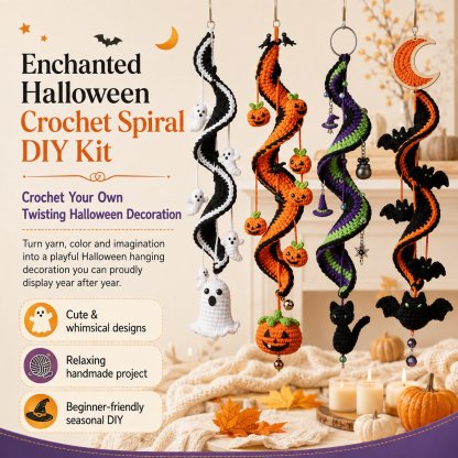 🔥Last Day 50% OFF - 🎃 Enchanted Halloween Crochet Spiral DIY Kit 