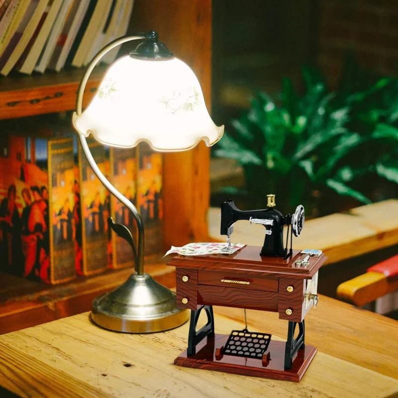🎶Time Limit Sale 50% OFF - Wood Mini Sewing Machine Music Box