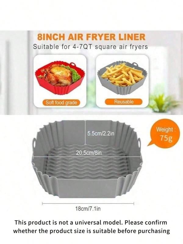 🔥Limited Time 49% Off✨Reusable Silicone Air Fryer Liner, 8 Inches