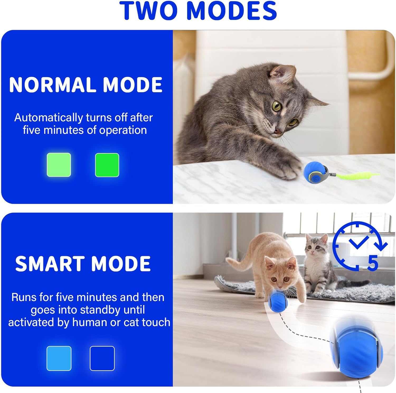 🐱 Interactive Rechargeable Cat Toy Ball | Smart Automatic Pet Playmate - 50% OFF 🔥