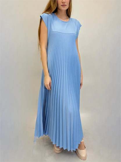 🎉Sleeveless Pleated Simple Solid Color Dress