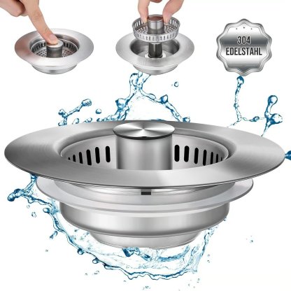🔥 Last Day 49% Off – Improved 3-in-1 Drain Screen for Kitchen Sink