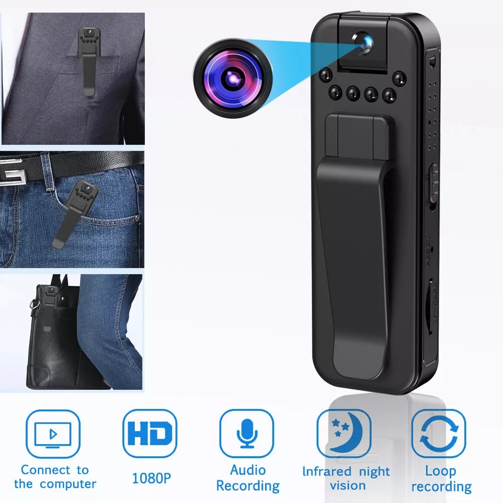 🏆Flash Sale⚡ 50K+ SOLD! Almost Gone-🔥HD 1080P Rechargeable Mini Body Camera With Night Vison&Rotating Lens📷