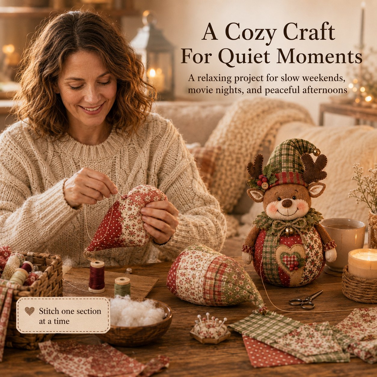 Relaxing DIY patchwork sewing craft