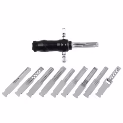 🔐Tubular Lock Pick Set: 9-in-1 Precision Unlocking Tool for Locksmiths - 🛠️Portable, Multi-Lock Compatible, Efficient Unlocking 🚀