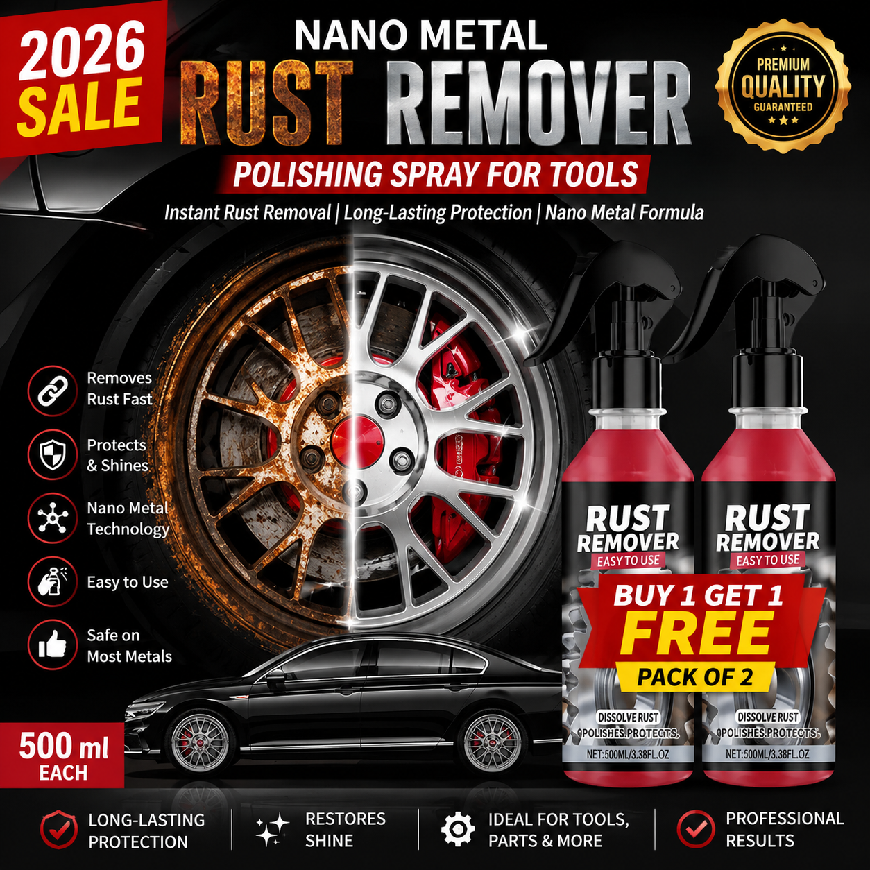 2026 SALE - NANO METAL RUST REMOVER POLISHING SPRAY FOR TOOLS
