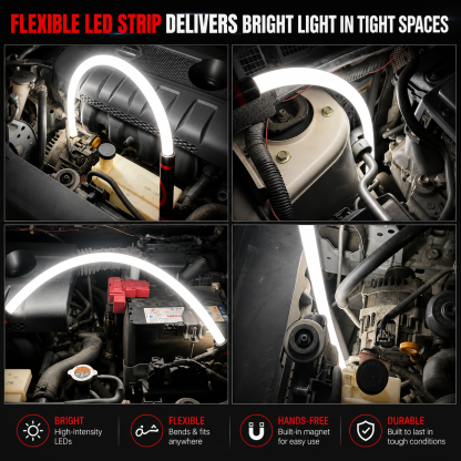 FlexBeam™ Rechargeable Magnetic LED Work Light – Hands-Free Garage Repair Lamp 🔧