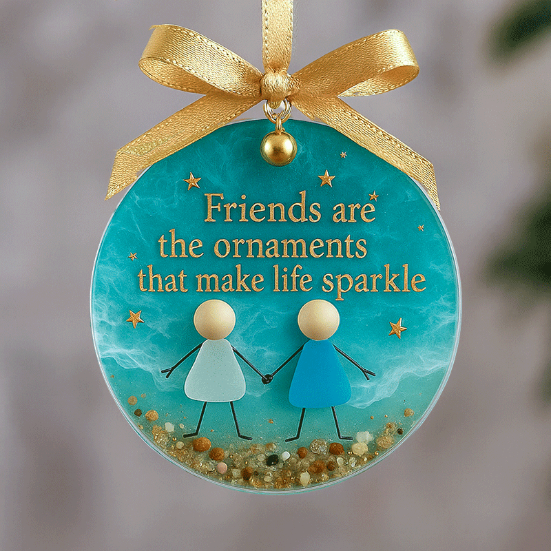 🌲Christmas Gift--Friendship Sea Glass Christmas Ornament 🎁