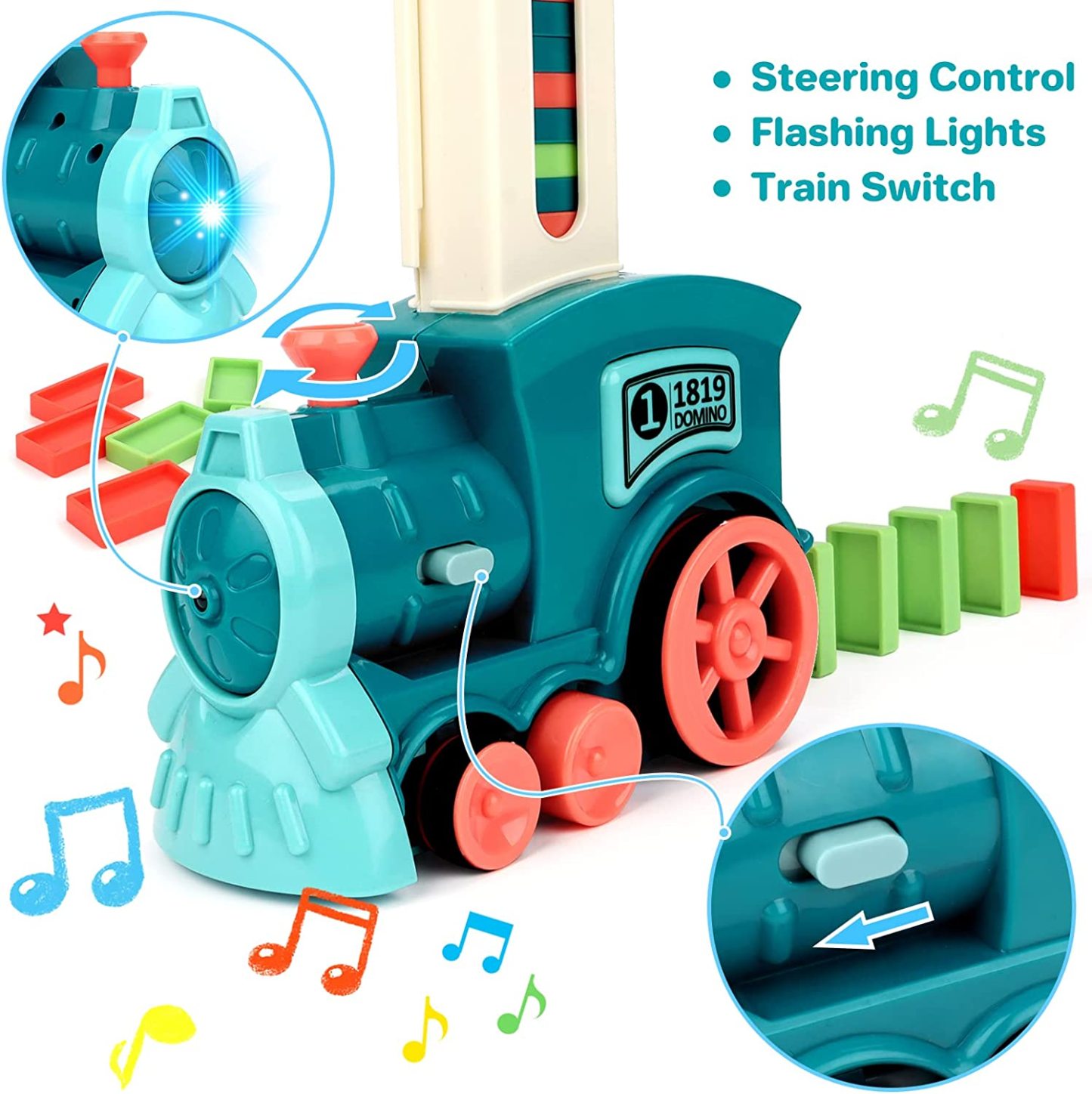 🚂 Automatic Domino Train Toy 🧱 Fun STEM Building Set ✨ 50% OFF