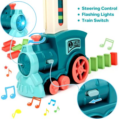 🚂 Automatic Domino Train Toy 🧱 Fun STEM Building Set ✨ 50% OFF