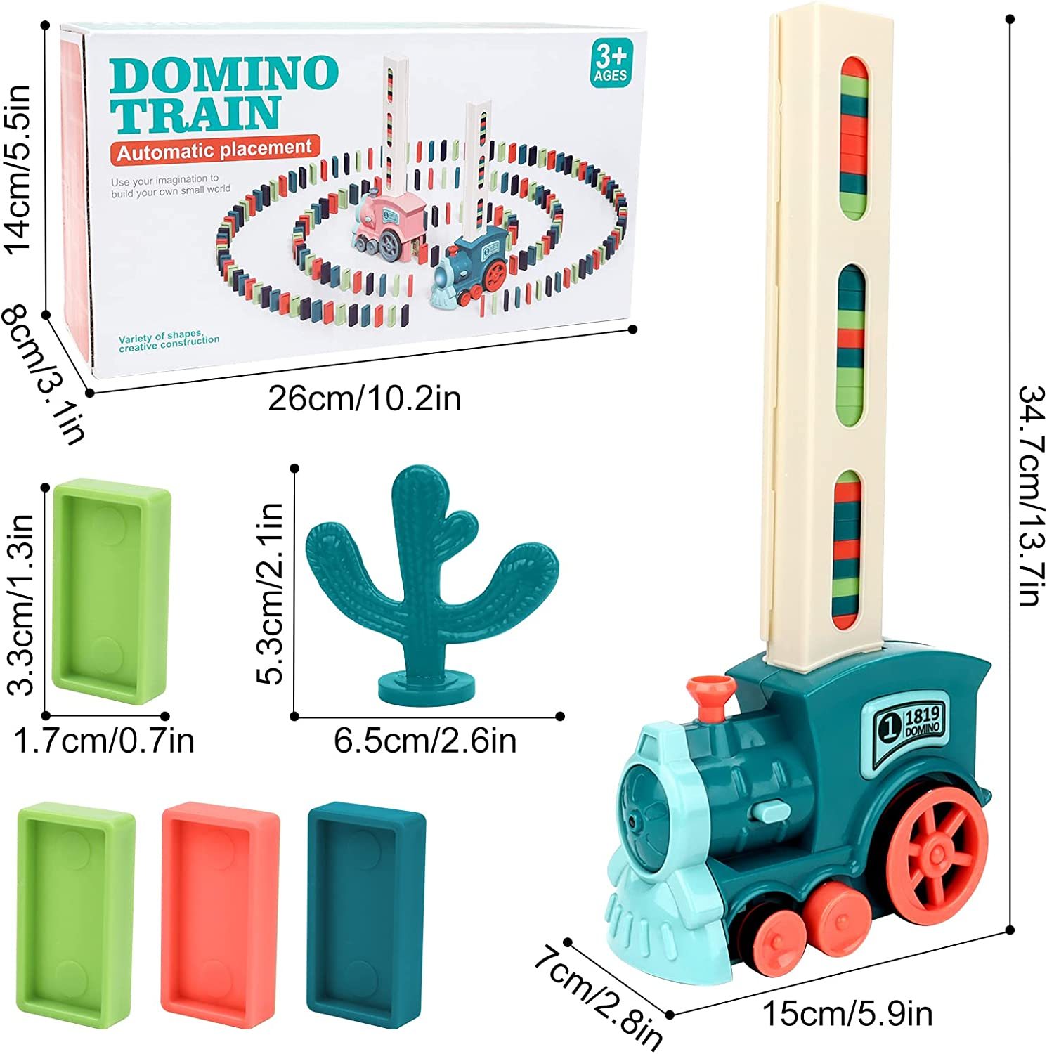 🚂 Automatic Domino Train Toy 🧱 Fun STEM Building Set ✨ 50% OFF