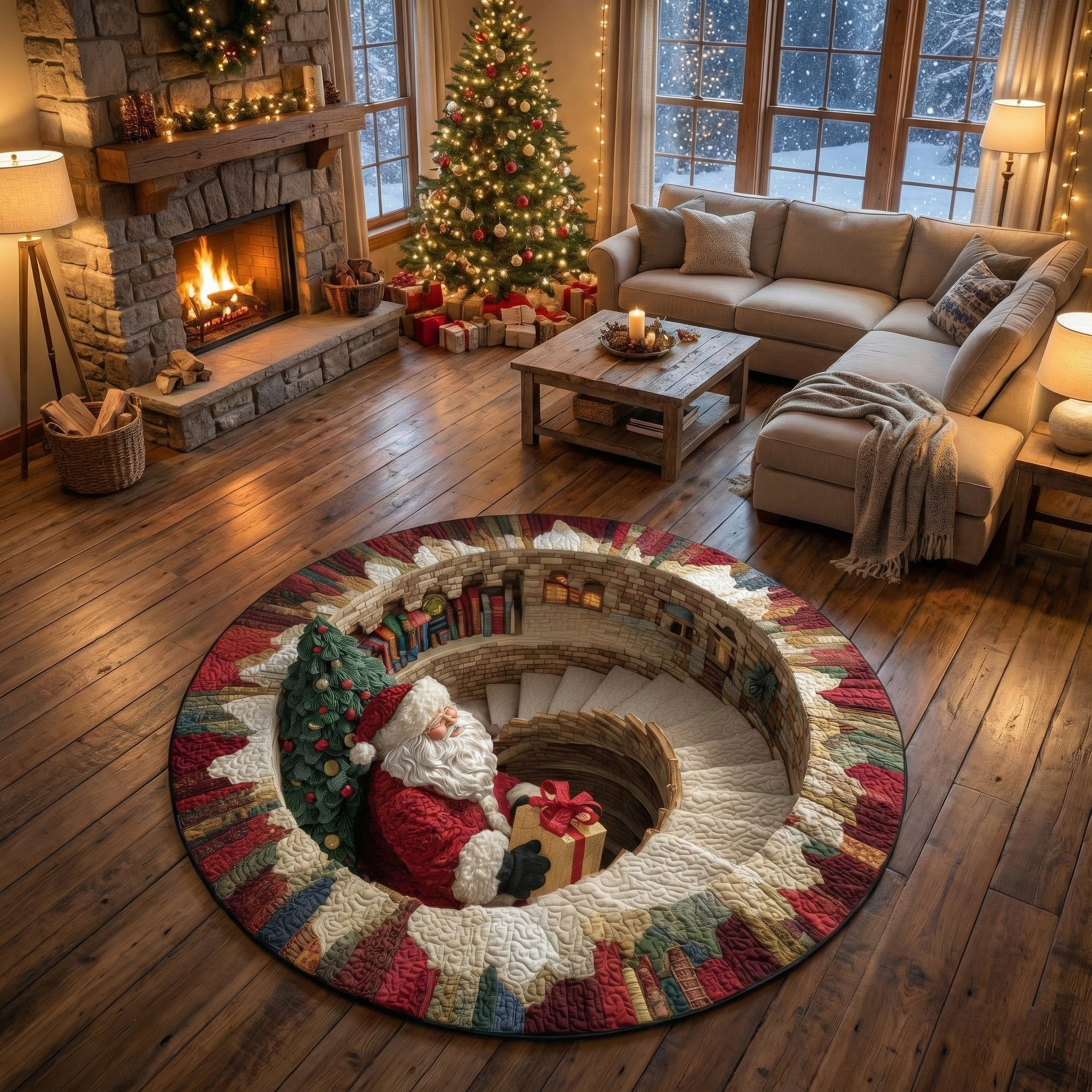 🎁 Jolly Workshop Quilted Round Mat GFTOTP13788 🎅