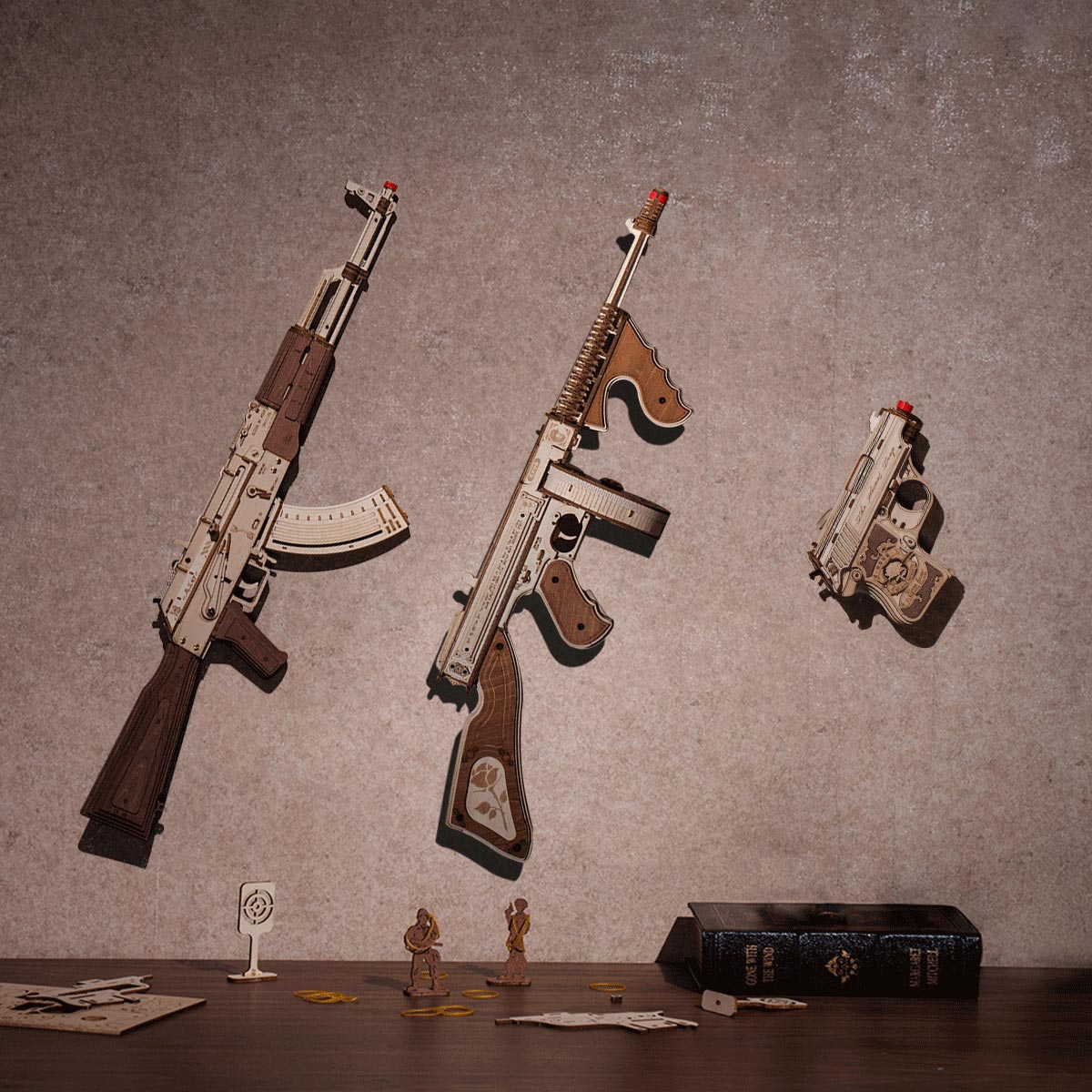 🔫ROKR AK-47 Assault Rifle Gun Toy 3D Wooden Puzzle LQ901🎁