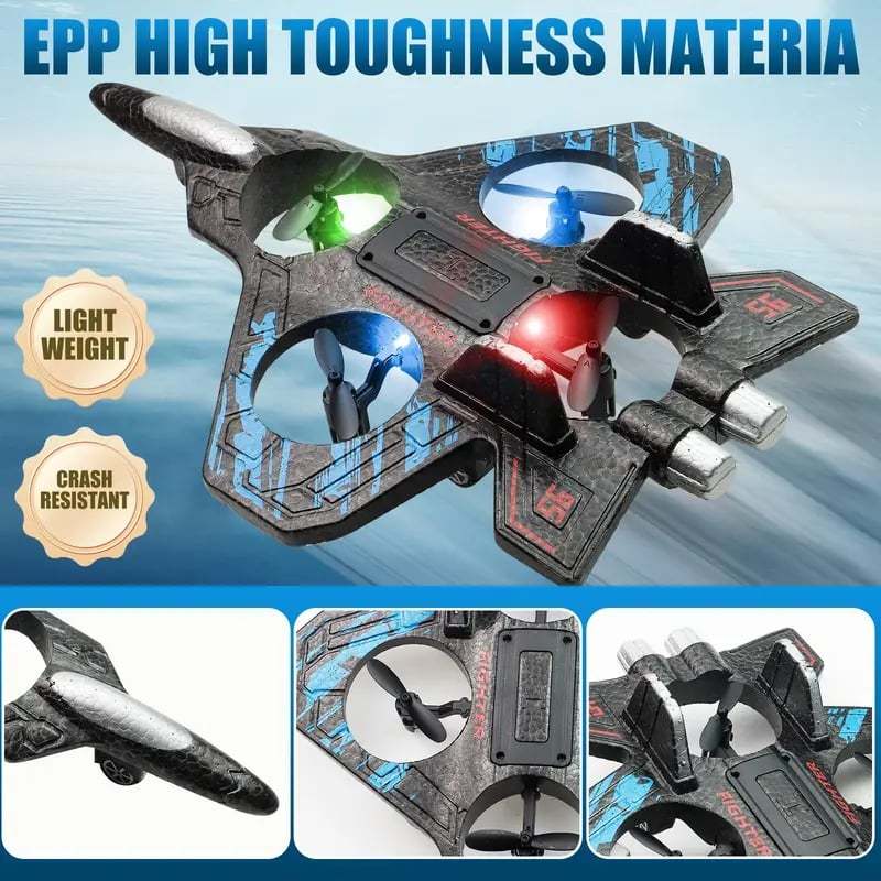 49% OFF This Week Promotions🎉🎉RC Stunt Fighter Jet Toy for Kids with 360° Flips & LED Lights