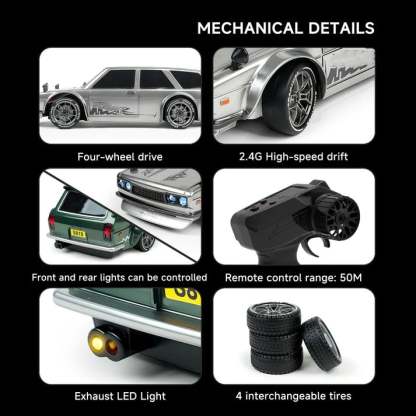1/24 Scale High-speed drift racer with wireless remote control and four-wheel drive power🚗🚗