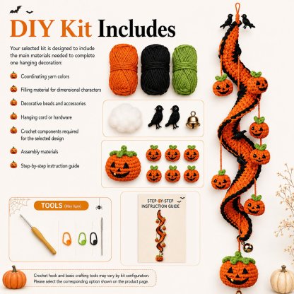 🔥Last Day 50% OFF - 🎃 Enchanted Halloween Crochet Spiral DIY Kit 