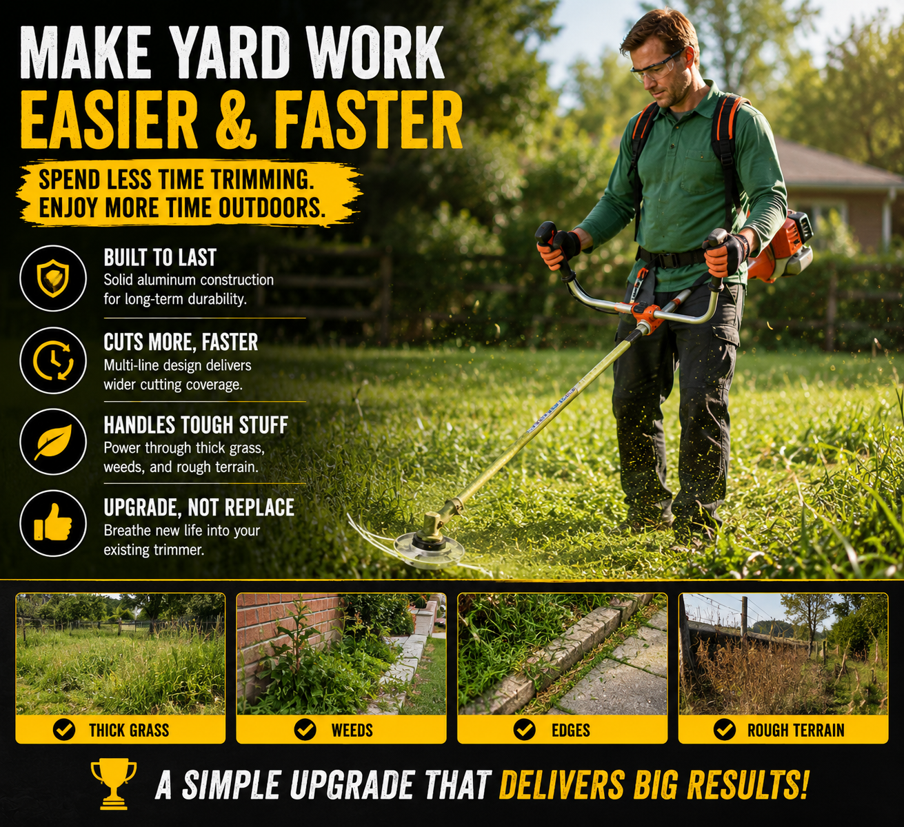 Aluminum grass trimmer head outdoor yard work
