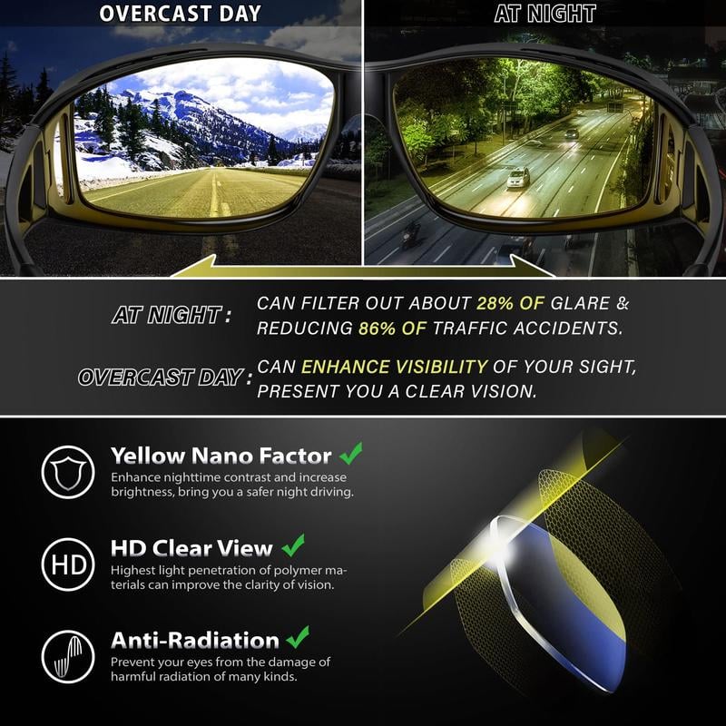 🔥 Night Vision Driving Glasses, Anti-glare Polarized✨