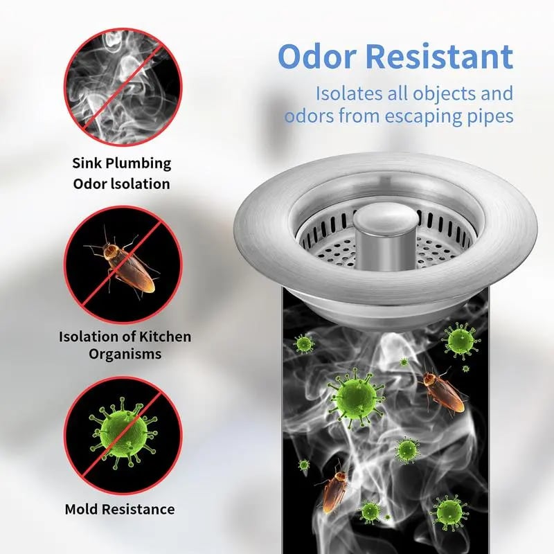 🎁Upgraded 3 in 1 Kitchen Sink Drain Strainer