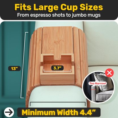 🔥Last Day 49% OFF🔥🎉Wood Couch Cup Holder – Your Sofa’s Best Friend