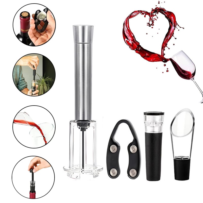 🍷Damp-Proof Air Pump Cork Remover for Effortless Family Entertaining🍾 💨