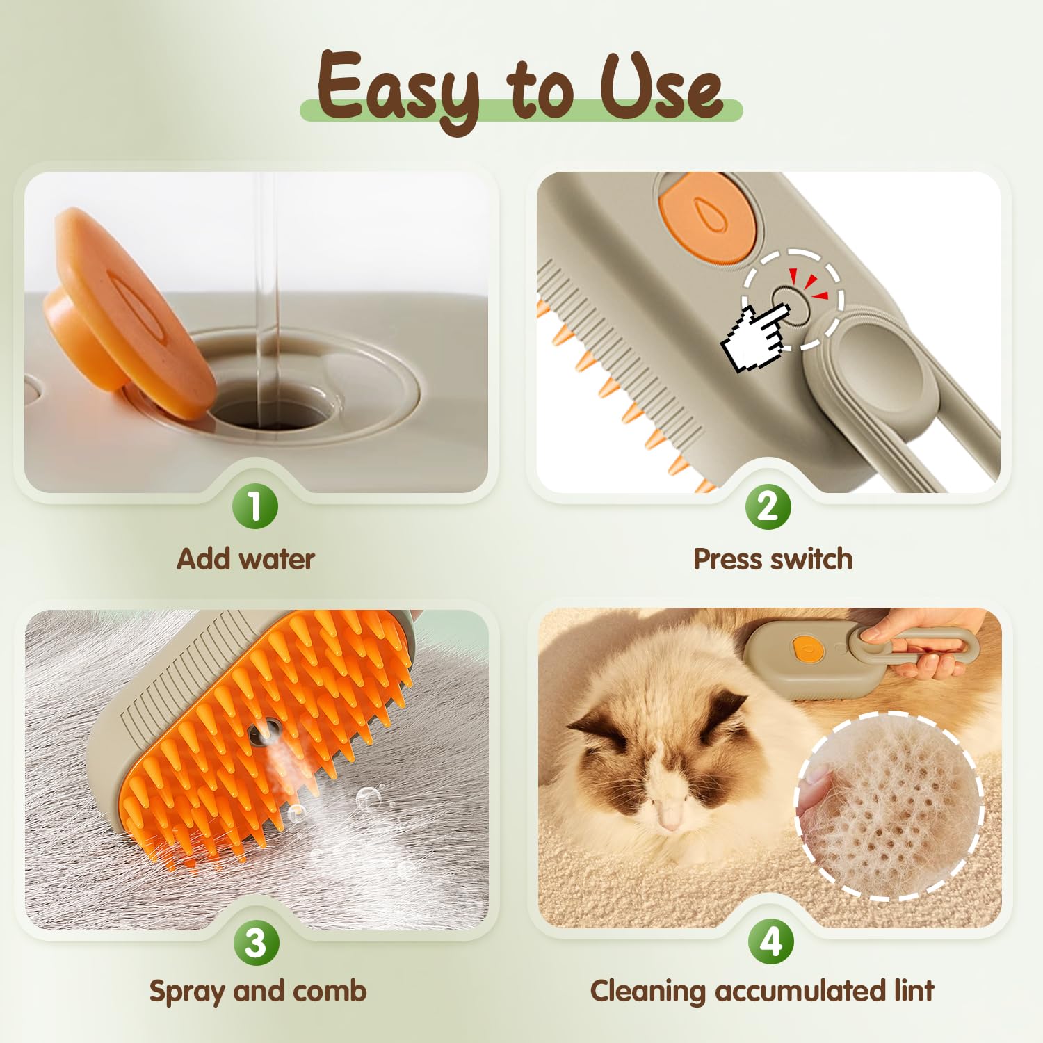 😻 Gentle Cat Grooming Comb | Remove Loose Fur & Massage Your Pet - 50% OFF 🐾
