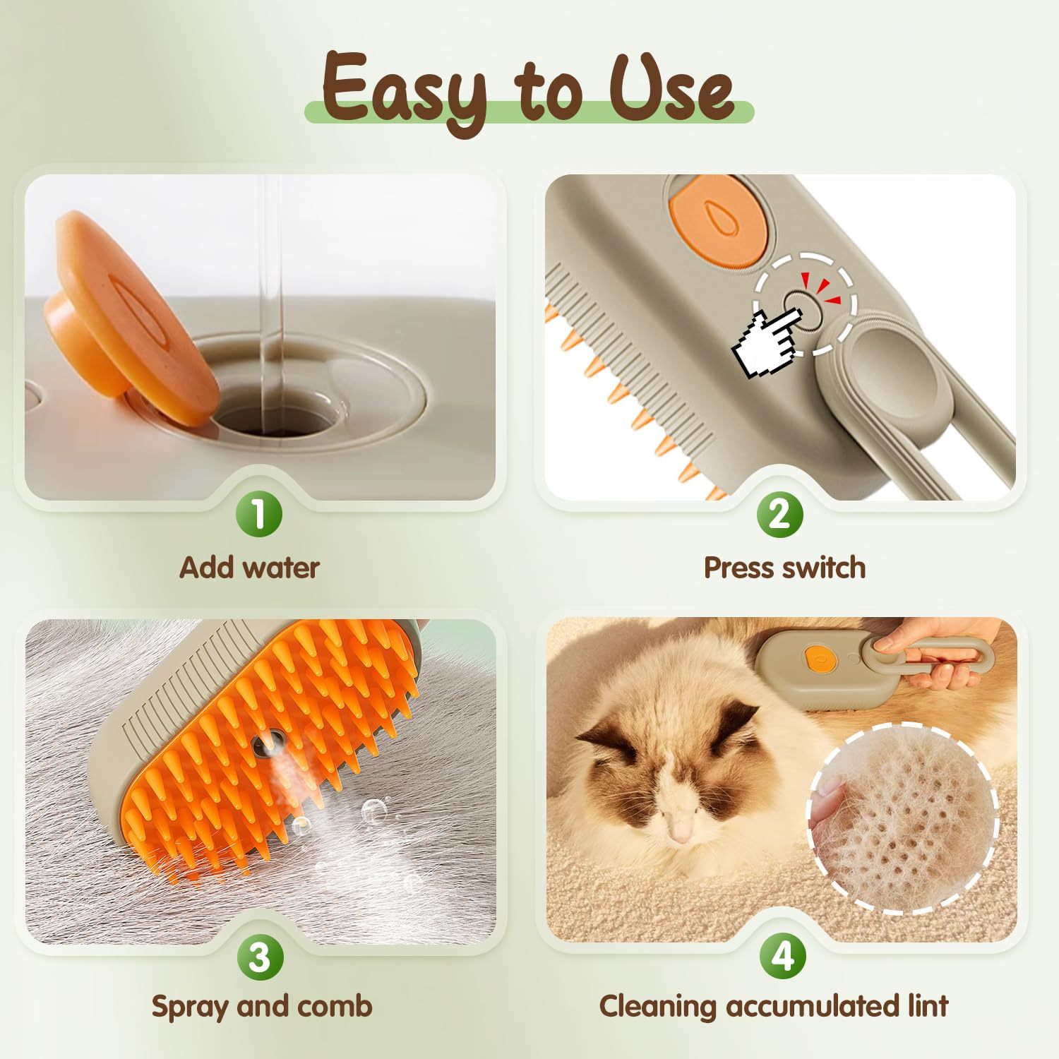 😻 Gentle Cat Grooming Comb | Remove Loose Fur & Massage Your Pet - 50% OFF 🐾