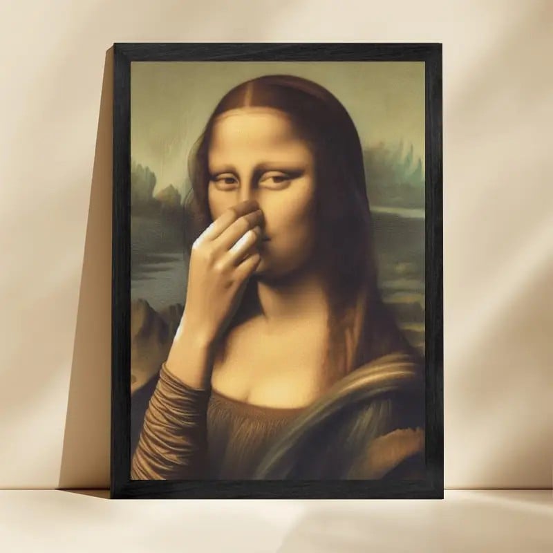 🎁 Black Friday Special 49% Off🎨🧻Funny M*na Lisa Bathroom Art - Add Some Holiday Laughs! 😂