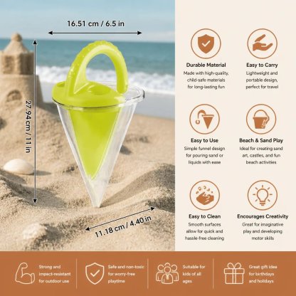 🔥Last Day 49% OFF👶🏻Kids Beach Sand Funnel Toy for Drawing and Pouring🏖