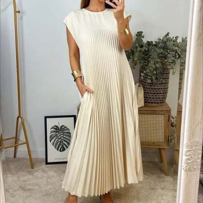 🎉Sleeveless Pleated Simple Solid Color Dress