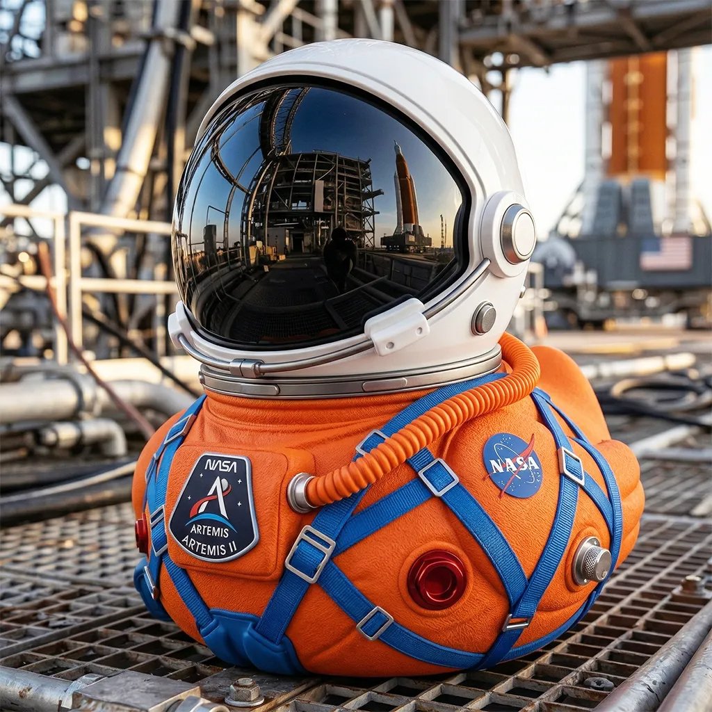🔥Limited Edition Artemis II Mission Moon Launch Commemorative Astronaut Duck