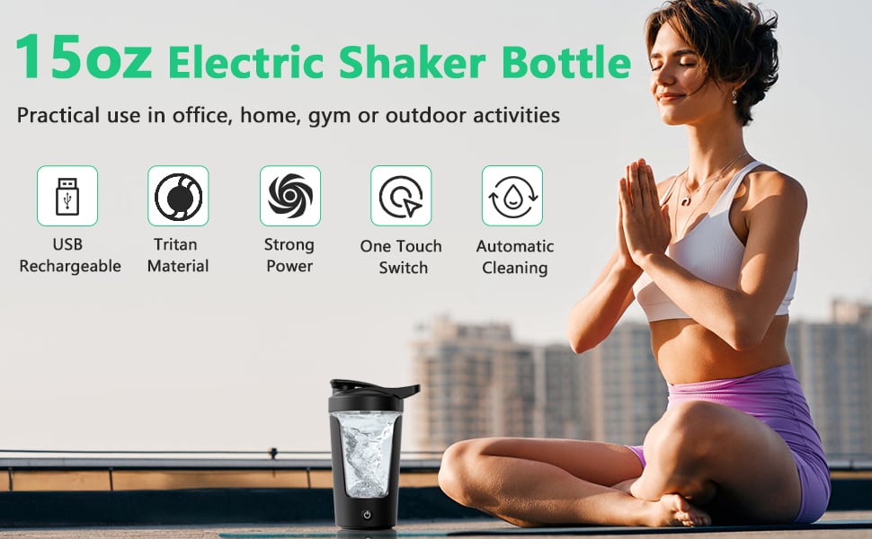 15oz Electric Shaker Bottle