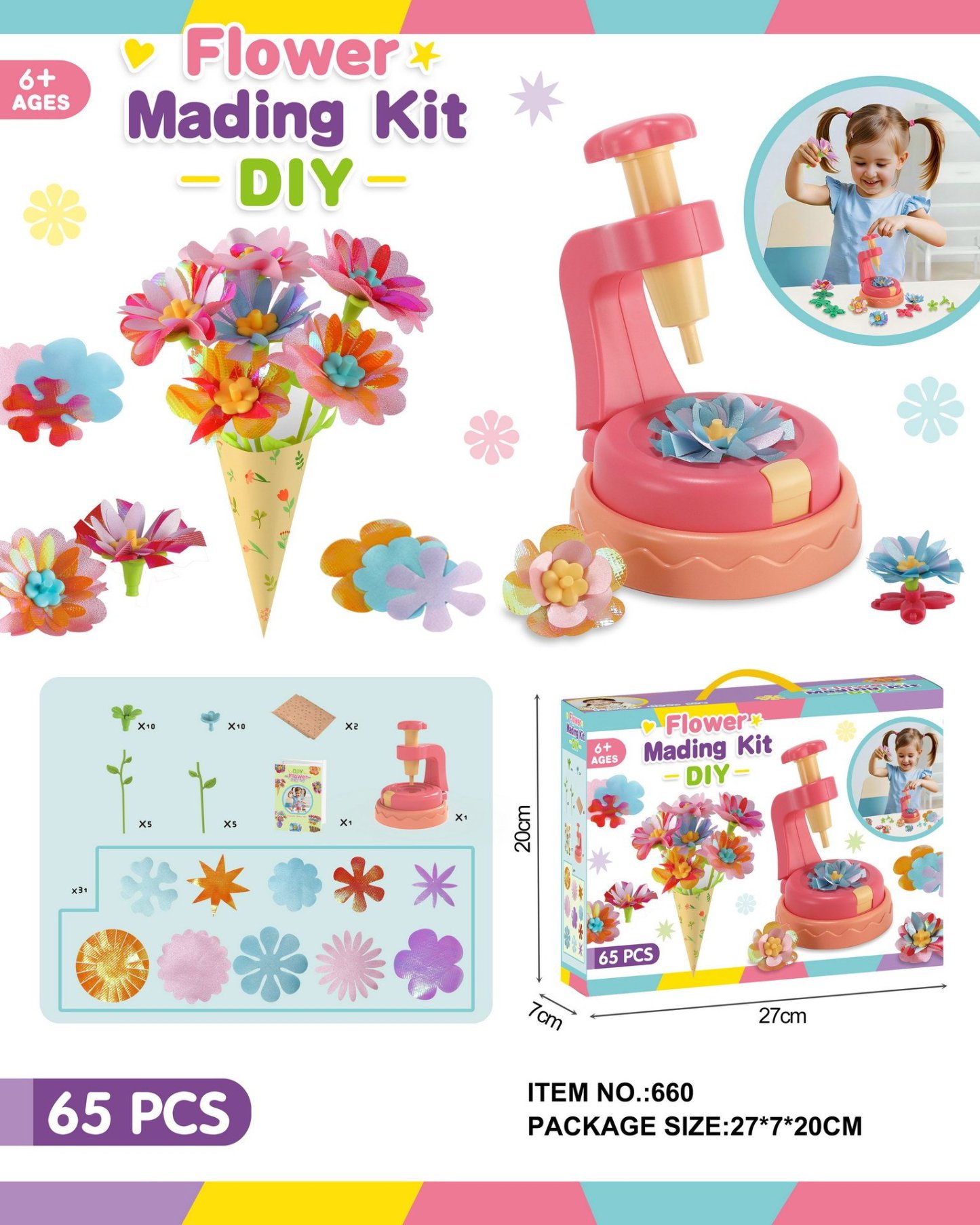 🎁Last Day Sale 49% OFF🔥Fabric Flower Bouquet Craft Kit – DIY Arts & Crafts, Creative Toy Gift