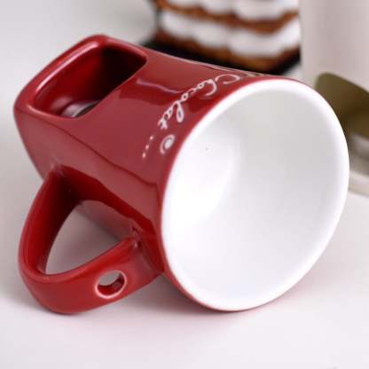 🍫🍓🧀Chocolate Fondue Mug Set – Ceramic Fondue Cup with Forks and Candle🎁